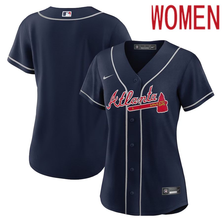 Women Atlanta Braves Nike Navy Alternate Replica Team MLB Jersey